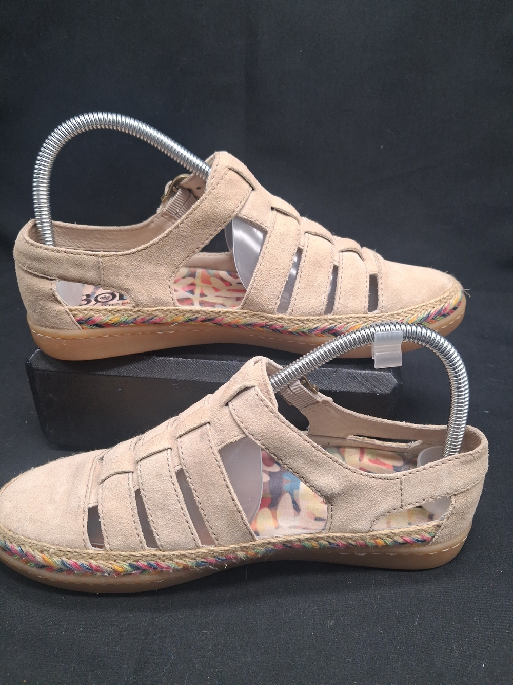 Born Beige Suede Multi-Trim Casual Sandals